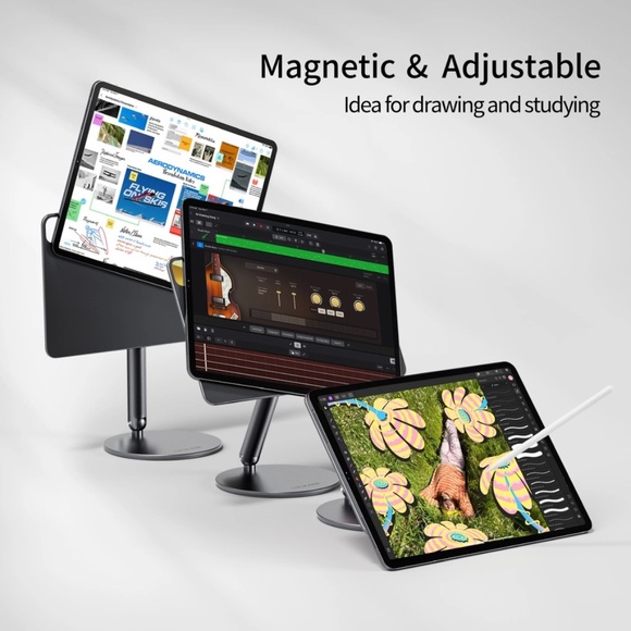 Lululook iPad Stand for iPad Pro 11 M4 (2024) Magnet Adjustable 360 Degree - Picture 10 of 11